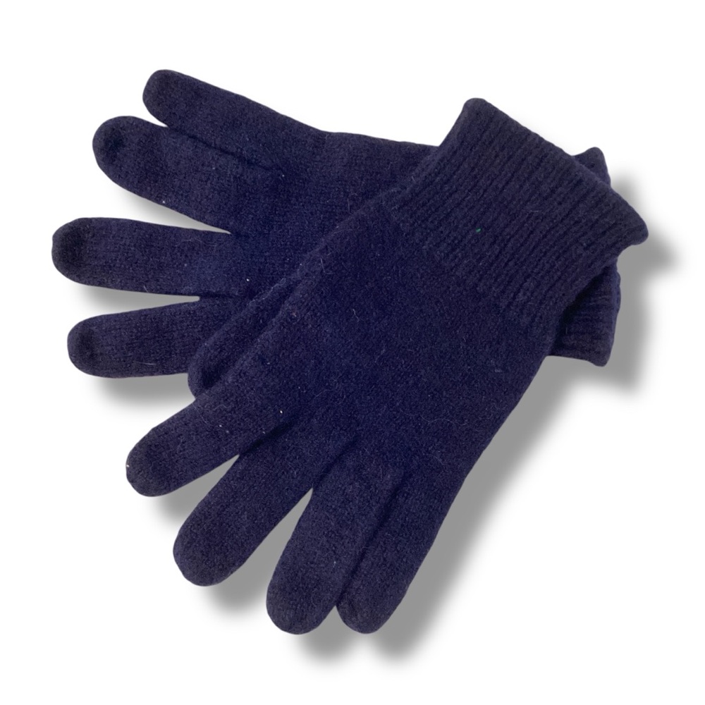 Vintage Mens or Unisex Navy knit gloves LARGE